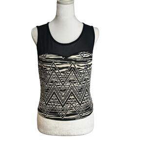 Black and white fitted zebra print tank top